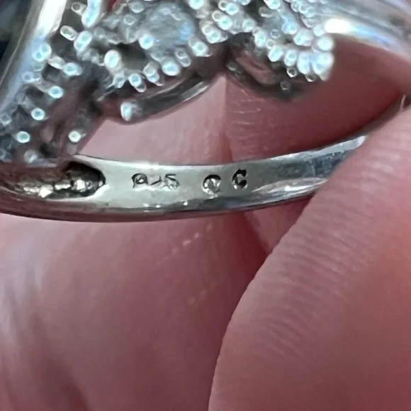 Vintage Cottagecore Butterfly London Blue Topaz Sterling Silver 925 Size 6 Ring - Picture 6 of 6